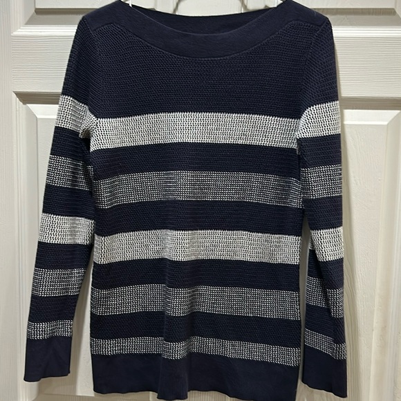 Market & Spruce Waffle Knit Navy Sweater - Picture 1 of 9